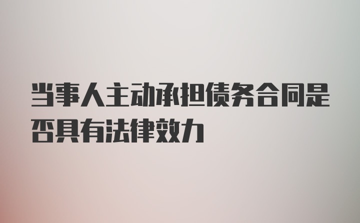 当事人主动承担债务合同是否具有法律效力