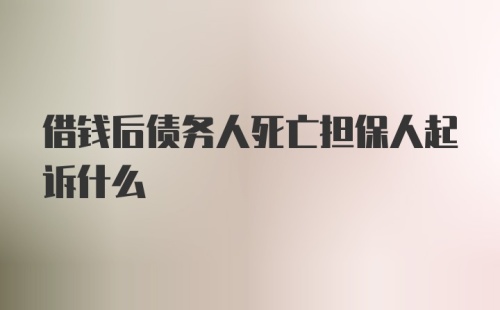 借钱后债务人死亡担保人起诉什么