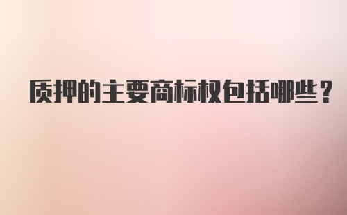 质押的主要商标权包括哪些？