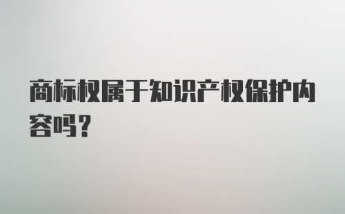 商标权属于知识产权保护内容吗？