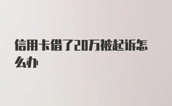 信用卡借了20万被起诉怎么办