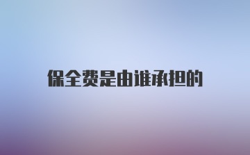 保全费是由谁承担的