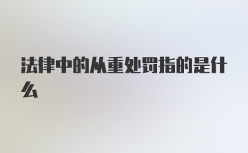 法律中的从重处罚指的是什么