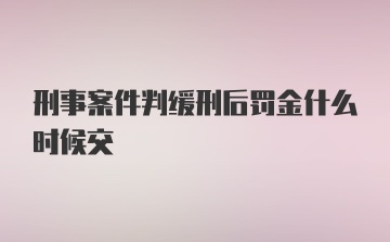 刑事案件判缓刑后罚金什么时候交