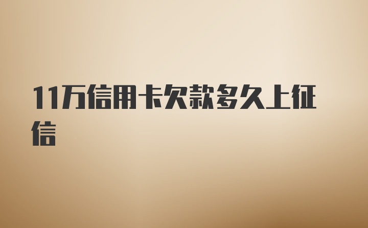 11万信用卡欠款多久上征信