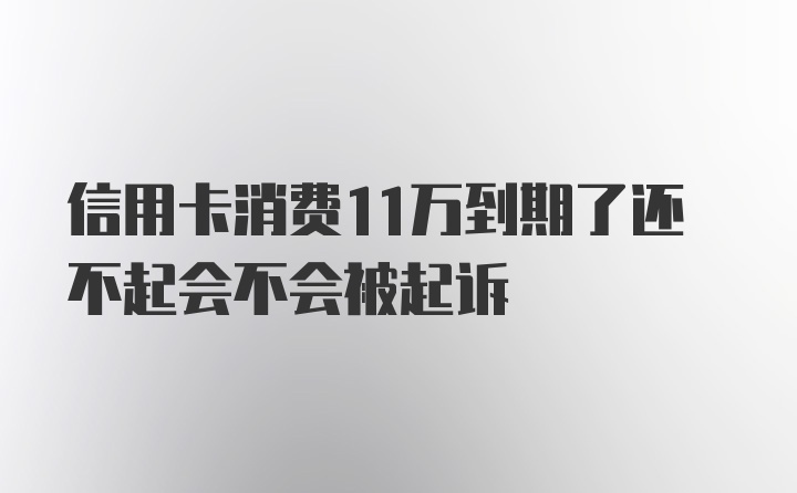 信用卡消费11万到期了还不起会不会被起诉