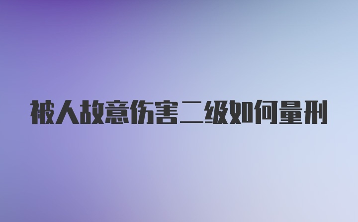 被人故意伤害二级如何量刑