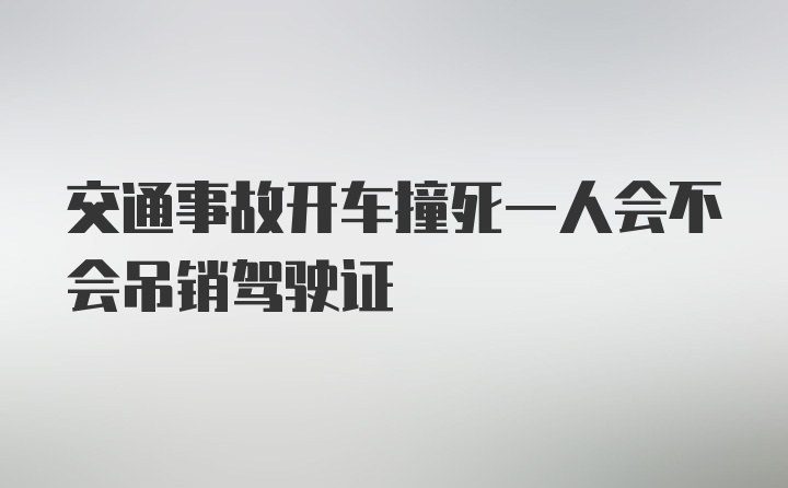 交通事故开车撞死一人会不会吊销驾驶证