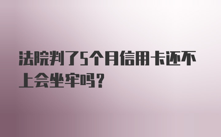 法院判了5个月信用卡还不上会坐牢吗？