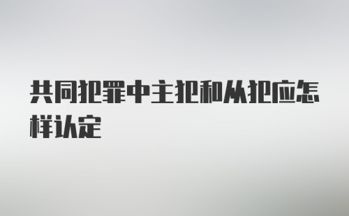 共同犯罪中主犯和从犯应怎样认定