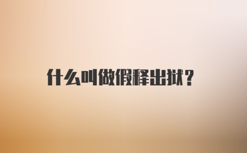 什么叫做假释出狱?