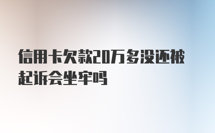 信用卡欠款20万多没还被起诉会坐牢吗