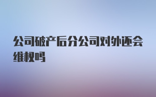 公司破产后分公司对外还会维权吗