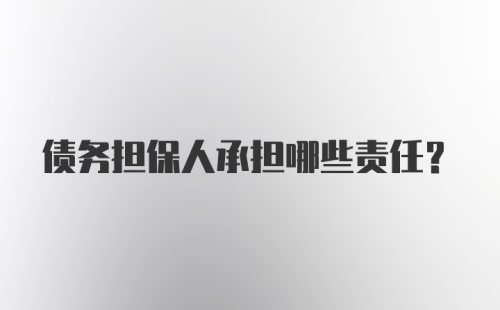 债务担保人承担哪些责任？