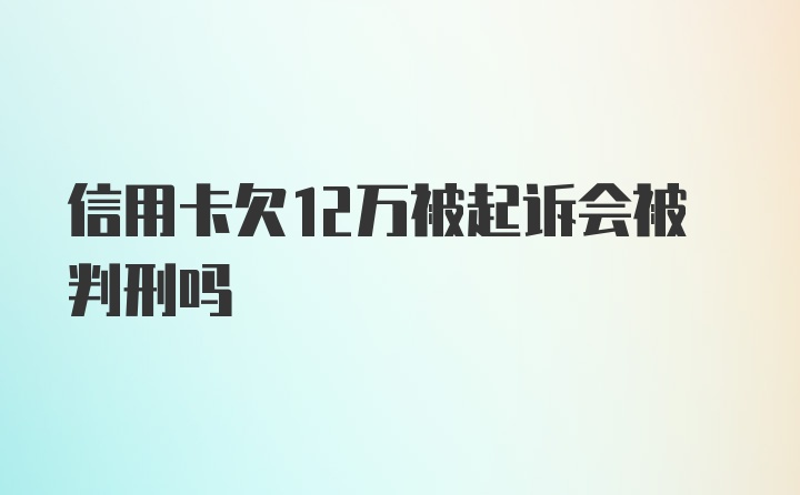 信用卡欠12万被起诉会被判刑吗