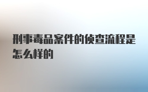 刑事毒品案件的侦查流程是怎么样的