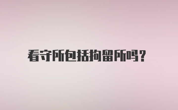 看守所包括拘留所吗？