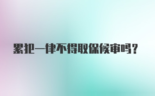 累犯一律不得取保候审吗？