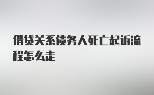 借贷关系债务人死亡起诉流程怎么走