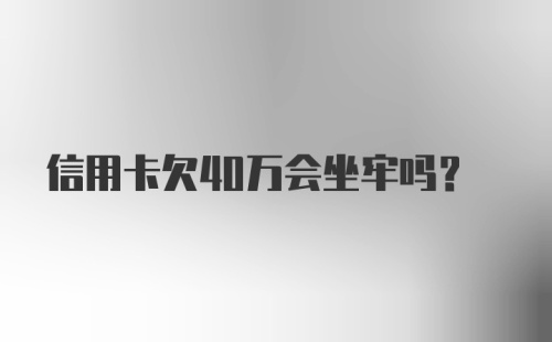 信用卡欠40万会坐牢吗？