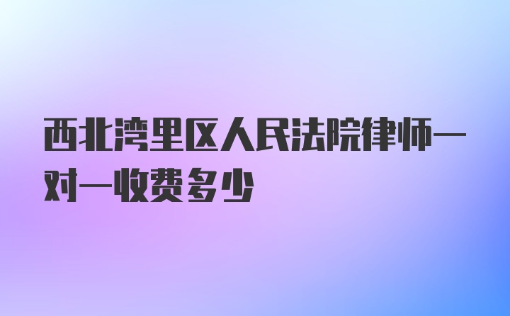 西北湾里区人民法院律师一对一收费多少