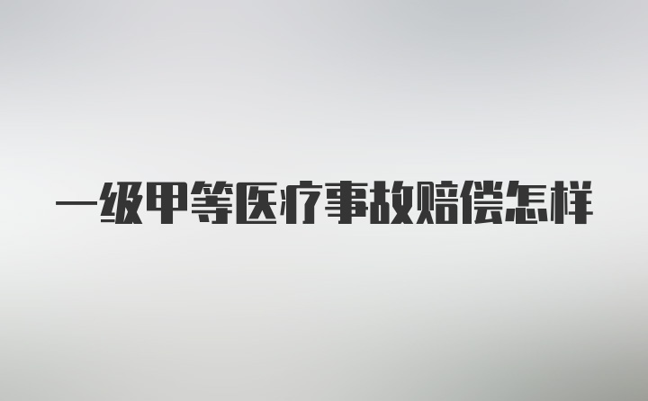 一级甲等医疗事故赔偿怎样