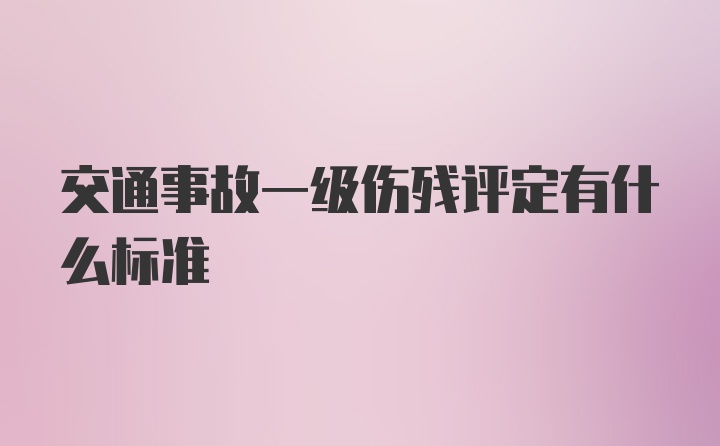 交通事故一级伤残评定有什么标准