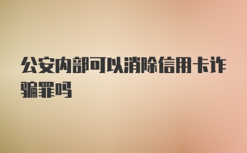 公安内部可以消除信用卡诈骗罪吗