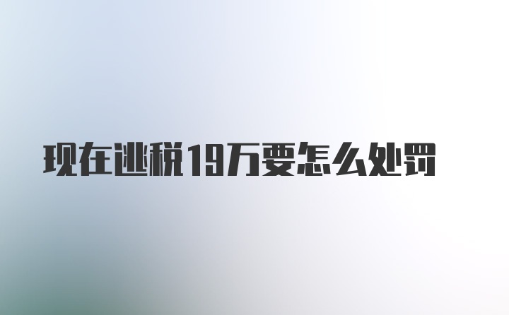 现在逃税19万要怎么处罚