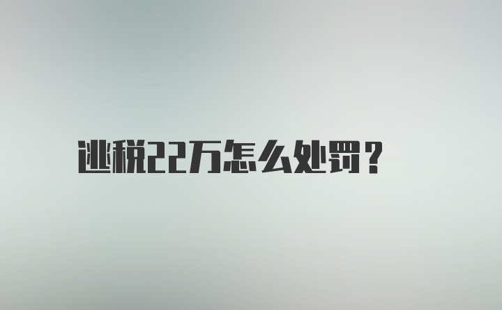 逃税22万怎么处罚？