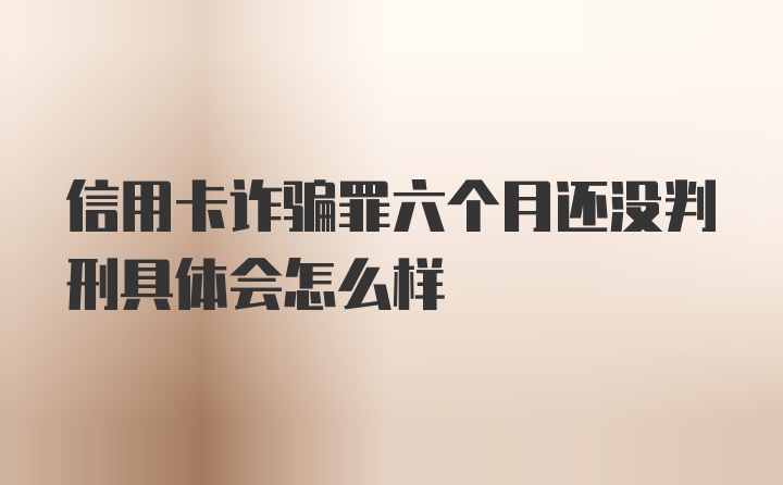 信用卡诈骗罪六个月还没判刑具体会怎么样