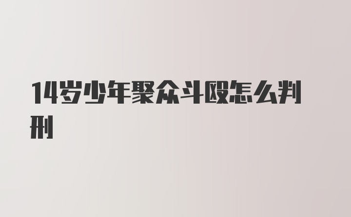 14岁少年聚众斗殴怎么判刑