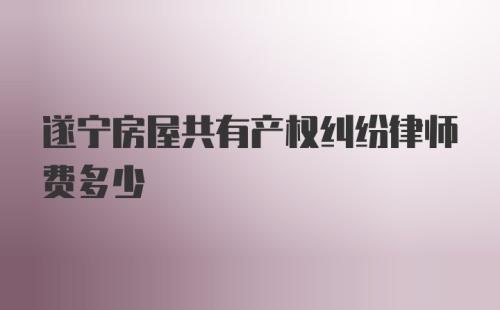 遂宁房屋共有产权纠纷律师费多少