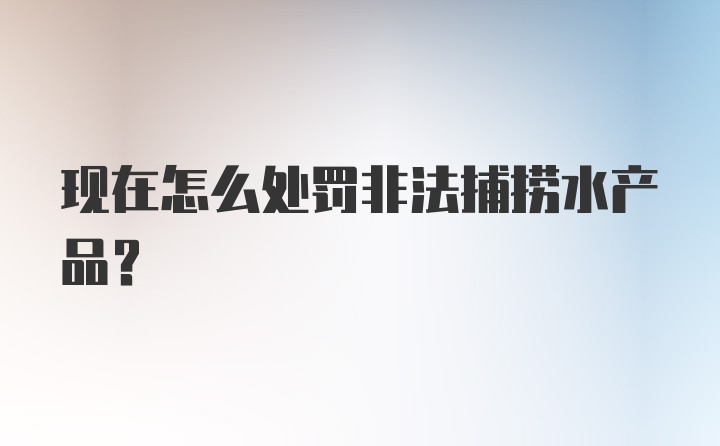 现在怎么处罚非法捕捞水产品?