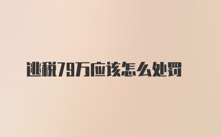 逃税79万应该怎么处罚