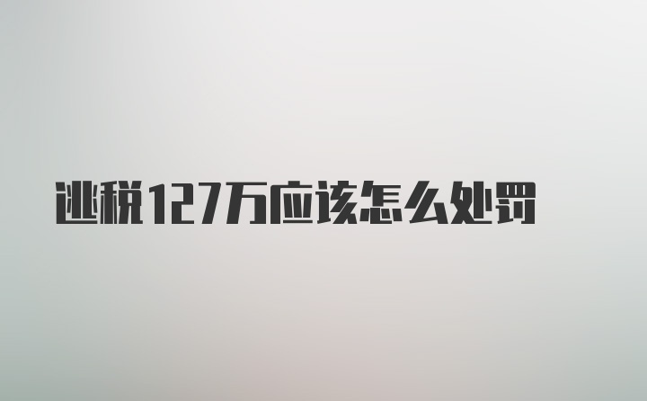 逃税127万应该怎么处罚