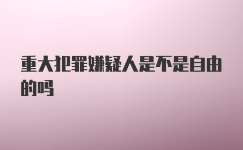 重大犯罪嫌疑人是不是自由的吗