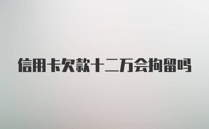 信用卡欠款十二万会拘留吗