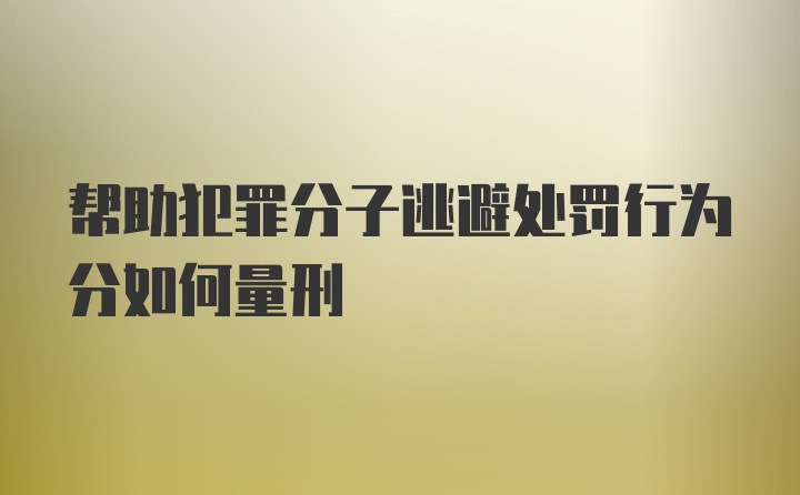 帮助犯罪分子逃避处罚行为分如何量刑