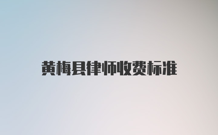 黄梅县律师收费标准