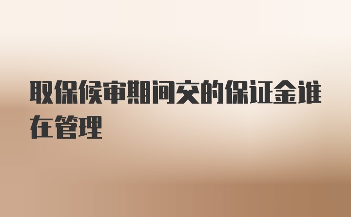 取保候审期间交的保证金谁在管理