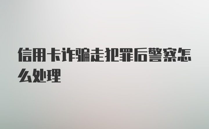 信用卡诈骗走犯罪后警察怎么处理