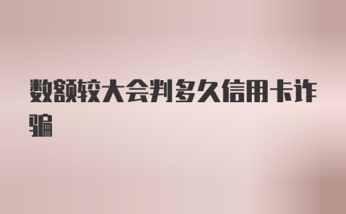 数额较大会判多久信用卡诈骗