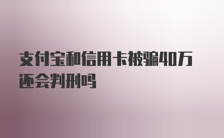 支付宝和信用卡被骗40万还会判刑吗