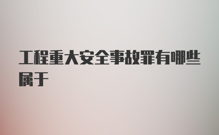 工程重大安全事故罪有哪些属于