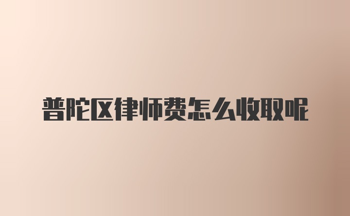 普陀区律师费怎么收取呢