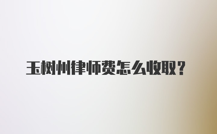 玉树州律师费怎么收取？