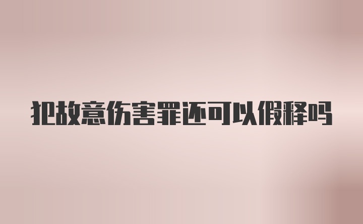 犯故意伤害罪还可以假释吗