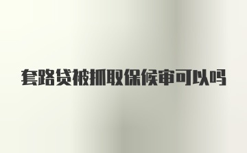 套路贷被抓取保候审可以吗