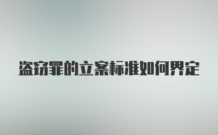 盗窃罪的立案标准如何界定